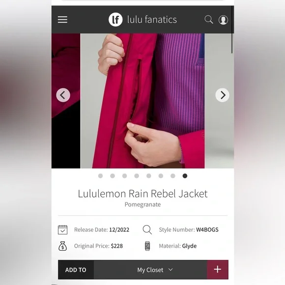 Lululemon Rain Rebel Jacket•Waterproof Long Coat•Pomegranate•FLAWLESS•Sz 10 - Picture 4 of 16